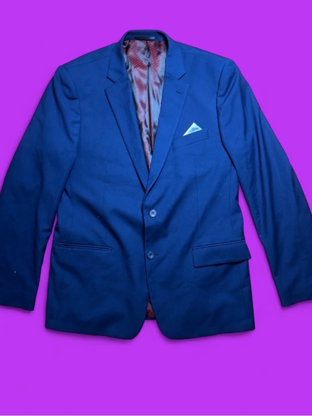 Men's Classic Navy Blazer - Tailored Two-Button Jacket